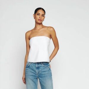 Reformation Spritz White Linen Top